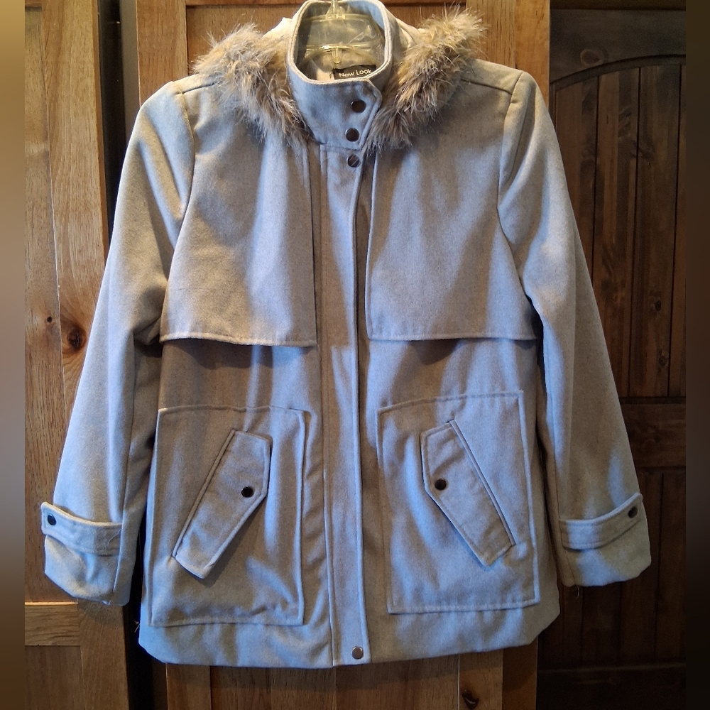 New Look Faux-fur Collar Coat